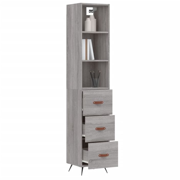 Buffet haut Sonoma gris 34,5x34x180 cm Bois d'ingénierie - Photo n°3