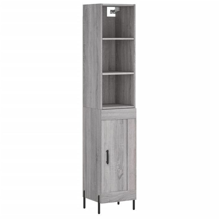 Buffet haut Sonoma gris 34,5x34x180 cm Bois d'ingénierie - Photo n°1