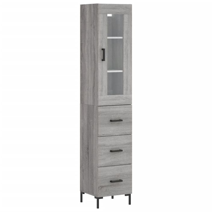 Buffet haut Sonoma gris 34,5x34x180 cm Bois d'ingénierie - Photo n°1