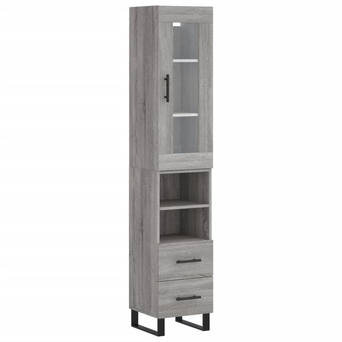 Buffet haut Sonoma gris 34,5x34x180 cm Bois d'ingénierie - Photo n°1