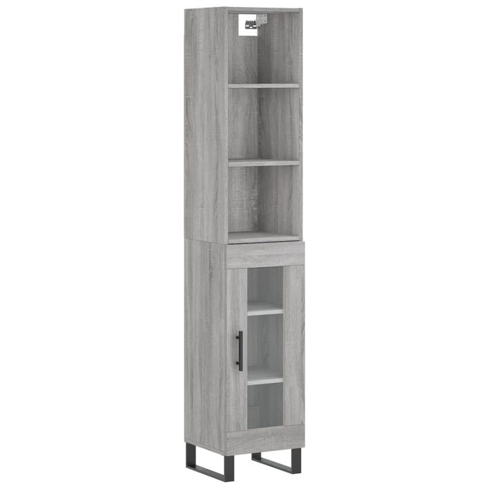 Buffet haut Sonoma gris 34,5x34x180 cm Bois d'ingénierie - Photo n°1