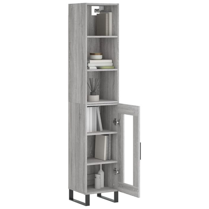 Buffet haut Sonoma gris 34,5x34x180 cm Bois d'ingénierie - Photo n°3