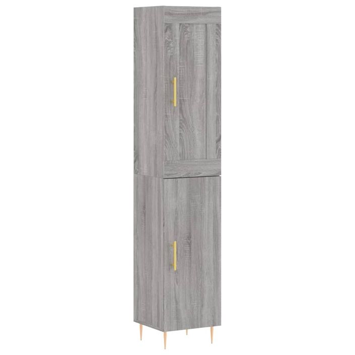 Buffet haut Sonoma gris 34,5x34x180 cm Bois d'ingénierie - Photo n°1