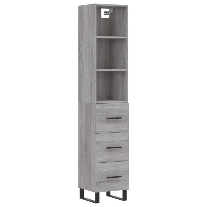 Buffet haut Sonoma gris 34,5x34x180 cm Bois d'ingénierie - Photo n°1