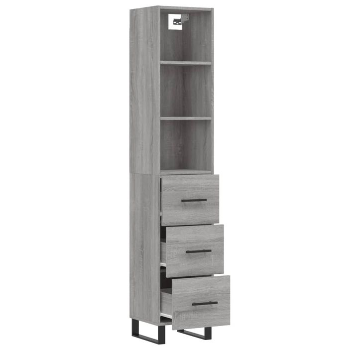 Buffet haut Sonoma gris 34,5x34x180 cm Bois d'ingénierie - Photo n°4