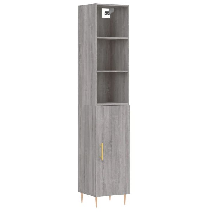 Buffet haut Sonoma gris 34,5x34x180 cm Bois d'ingénierie - Photo n°1