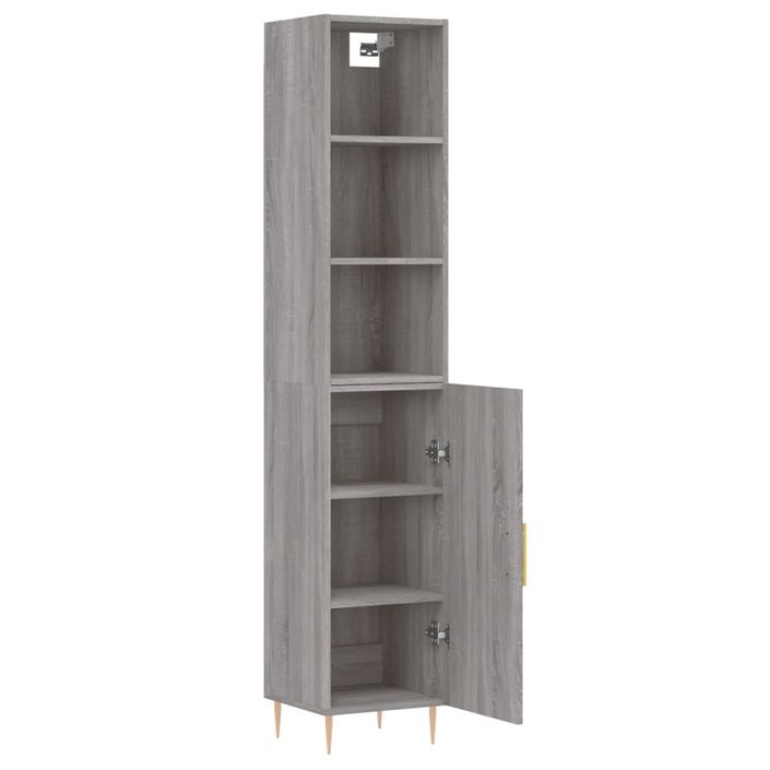 Buffet haut Sonoma gris 34,5x34x180 cm Bois d'ingénierie - Photo n°4