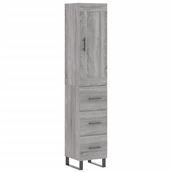 Buffet haut Sonoma gris 34,5x34x180 cm Bois d'ingénierie - Photo n°1