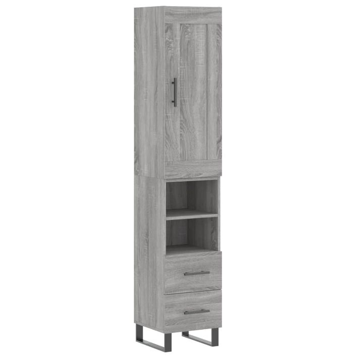 Buffet haut Sonoma gris 34,5x34x180 cm Bois d'ingénierie - Photo n°1