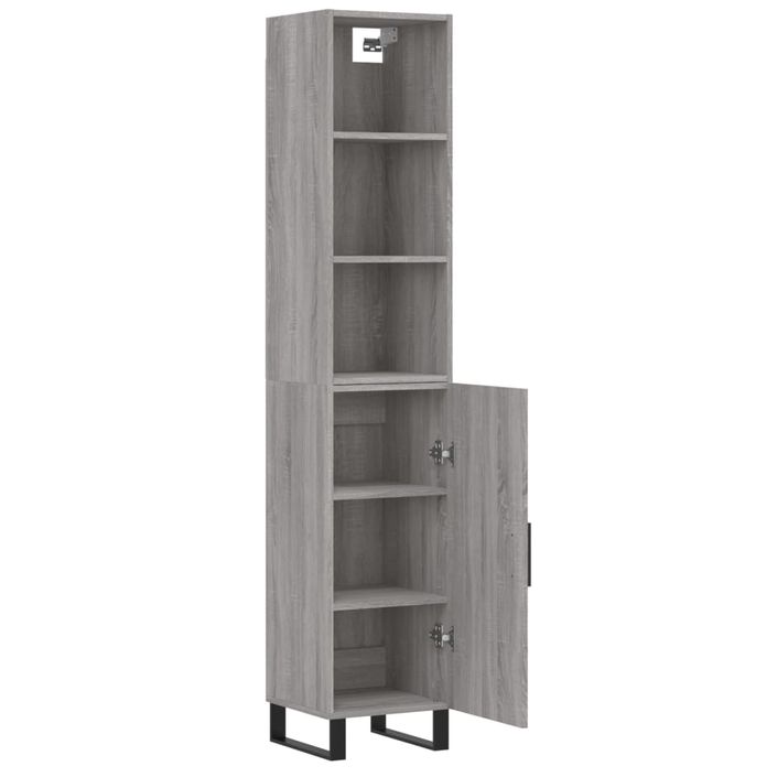 Buffet haut Sonoma gris 34,5x34x180 cm Bois d'ingénierie - Photo n°4