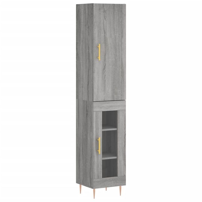 Buffet haut Sonoma gris 34,5x34x180 cm Bois d'ingénierie - Photo n°1