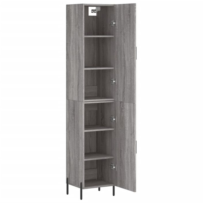 Buffet haut Sonoma gris 34,5x34x180 cm Bois d'ingénierie - Photo n°4