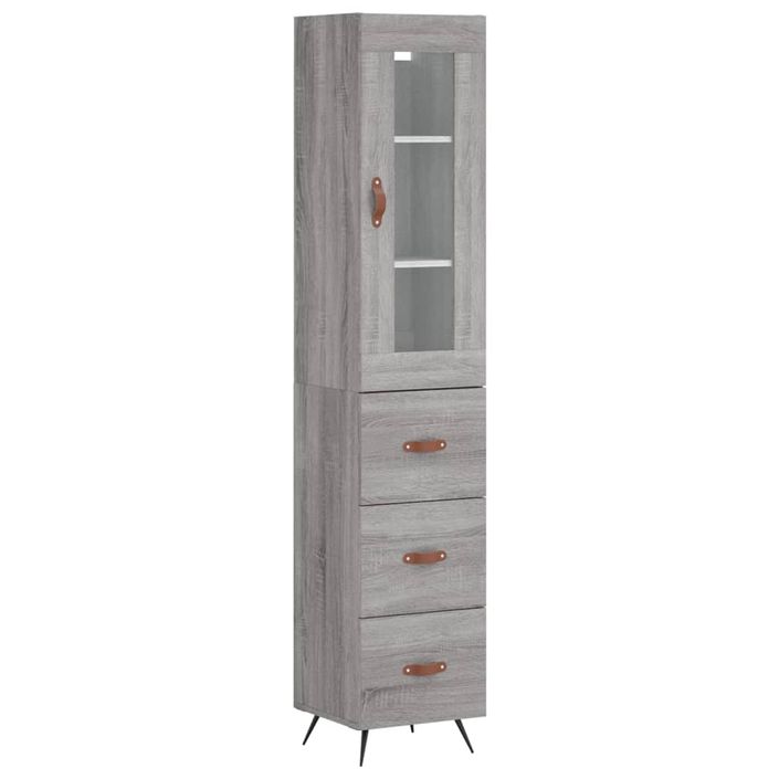 Buffet haut Sonoma gris 34,5x34x180 cm Bois d'ingénierie - Photo n°1