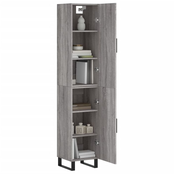 Buffet haut Sonoma gris 34,5x34x180 cm Bois d'ingénierie - Photo n°3