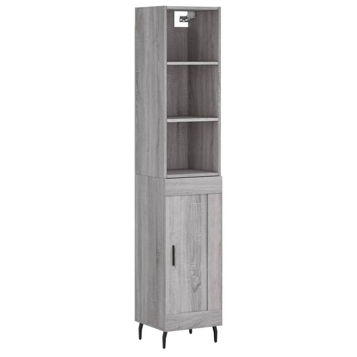 Buffet haut Sonoma gris 34,5x34x180 cm Bois d'ingénierie - Photo n°1