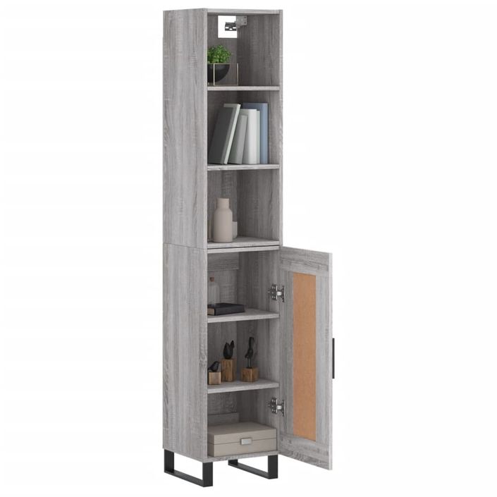 Buffet haut Sonoma gris 34,5x34x180 cm Bois d'ingénierie - Photo n°3