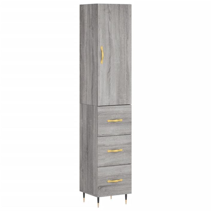 Buffet haut Sonoma gris 34,5x34x180 cm Bois d'ingénierie - Photo n°1