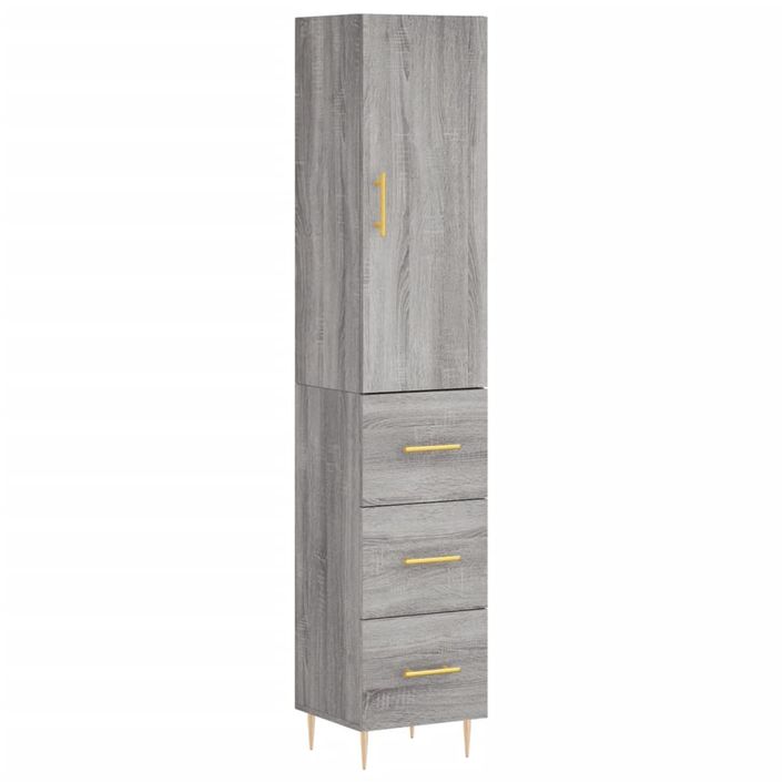 Buffet haut Sonoma gris 34,5x34x180 cm Bois d'ingénierie - Photo n°1