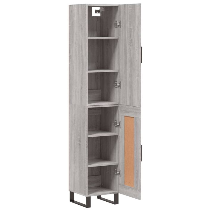 Buffet haut Sonoma gris 34,5x34x180 cm Bois d'ingénierie - Photo n°4