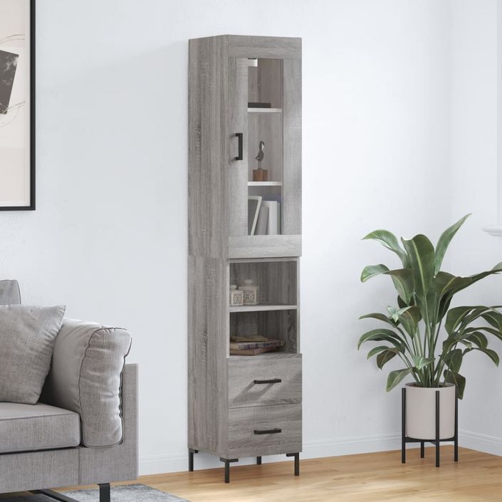 Buffet haut Sonoma gris 34,5x34x180 cm Bois d'ingénierie - Photo n°2