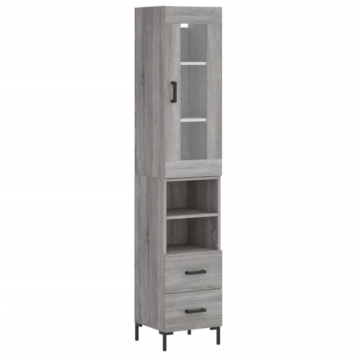 Buffet haut Sonoma gris 34,5x34x180 cm Bois d'ingénierie - Photo n°1