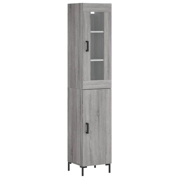 Buffet haut Sonoma gris 34,5x34x180 cm Bois d'ingénierie - Photo n°1