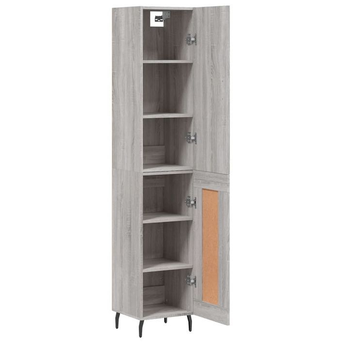 Buffet haut Sonoma gris 34,5x34x180 cm Bois d'ingénierie - Photo n°4