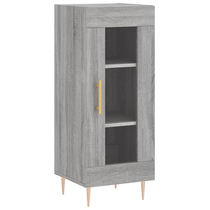 Buffet haut sonoma gris 34,5x34x180 cm bois d'ingénierie - Photo n°5