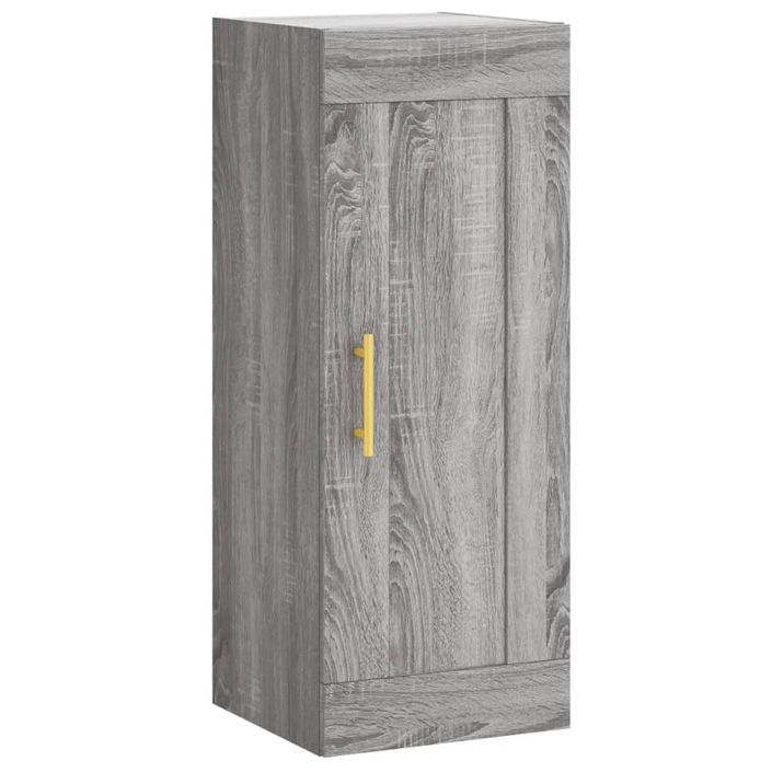 Buffet haut sonoma gris 34,5x34x180 cm bois d'ingénierie - Photo n°7