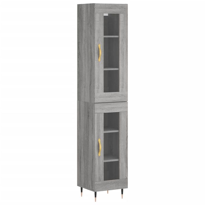 Buffet haut Sonoma gris 34,5x34x180 cm Bois d'ingénierie - Photo n°1