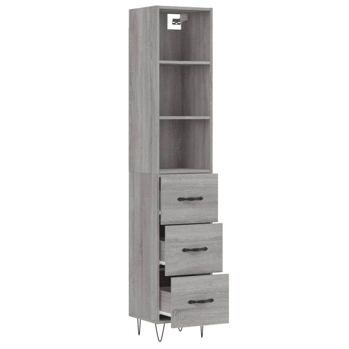 Buffet haut Sonoma gris 34,5x34x180 cm Bois d'ingénierie - Photo n°4