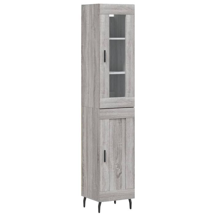 Buffet haut Sonoma gris 34,5x34x180 cm Bois d'ingénierie - Photo n°1