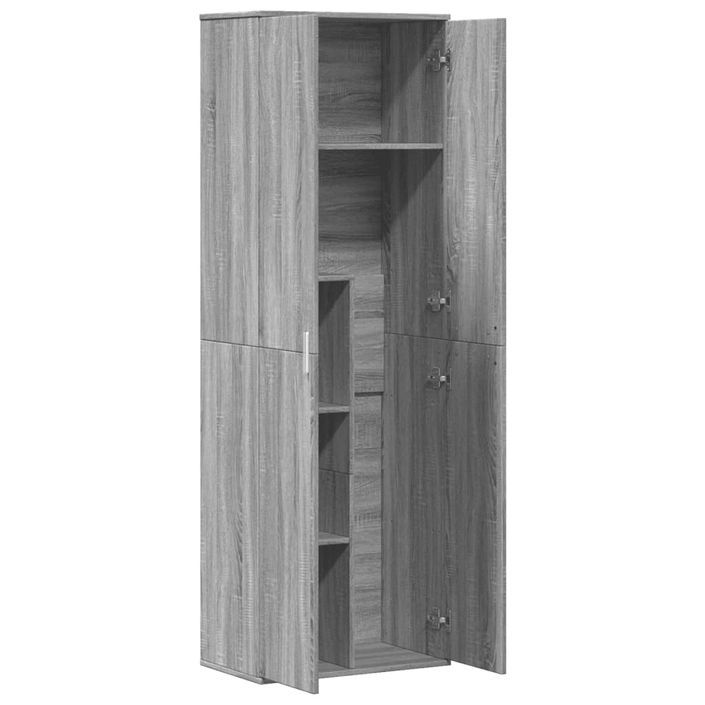 Buffet haut sonoma gris 60x35x180 cm bois d'ingénierie - Photo n°6