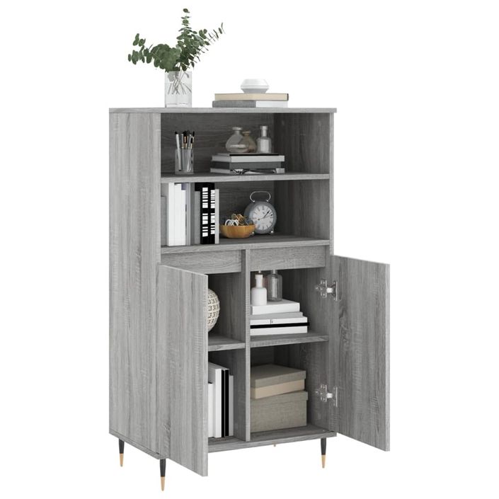 Buffet haut Sonoma gris 60x36x110 cm Bois d'ingénierie - Photo n°4