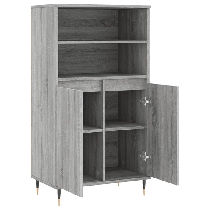 Buffet haut Sonoma gris 60x36x110 cm Bois d'ingénierie - Photo n°5