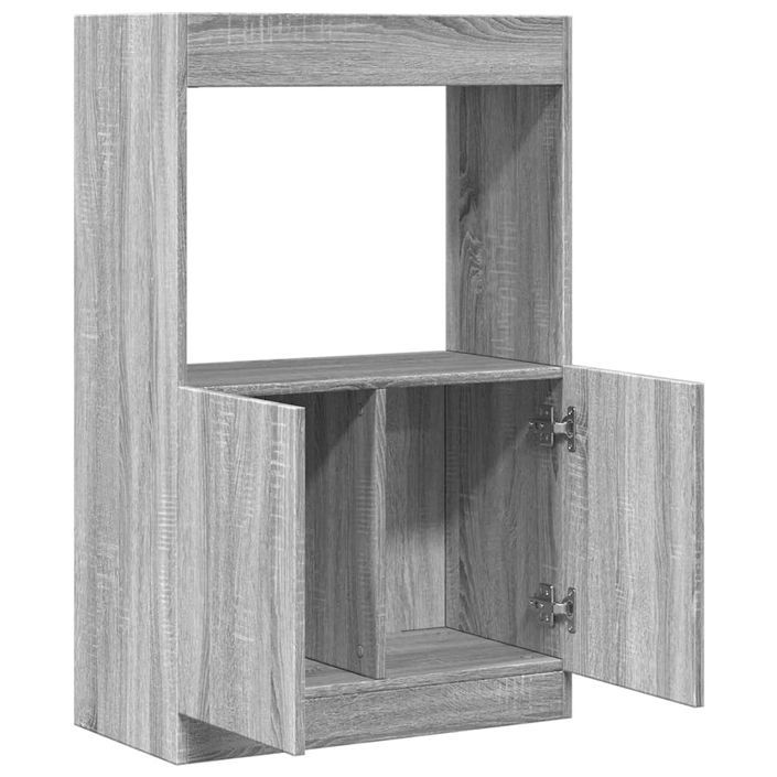 Buffet haut sonoma gris 63x33x100 cm bois d'ingénierie - Photo n°8