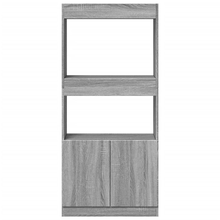 Buffet haut sonoma gris 63x33x140 cm bois d'ingénierie - Photo n°5