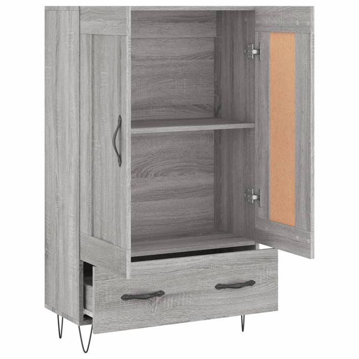 Buffet haut sonoma gris 69,5x31x115 cm bois d'ingénierie - Photo n°6