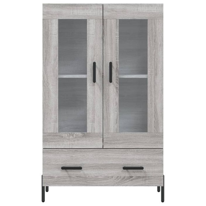 Buffet haut sonoma gris 69,5x31x115 cm bois d'ingénierie - Photo n°6