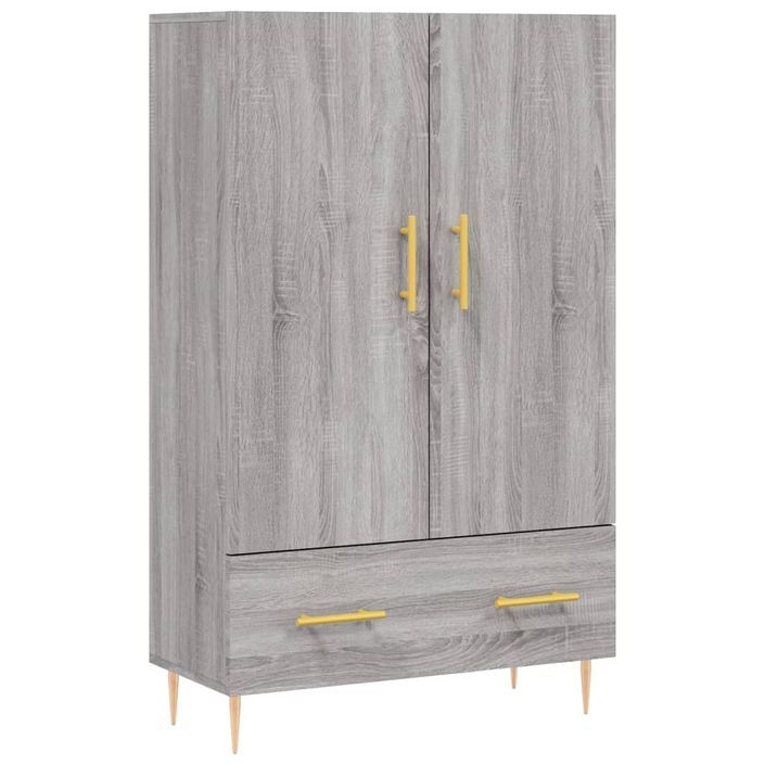 Buffet haut sonoma gris 69,5x31x115 cm bois d'ingénierie - Photo n°1