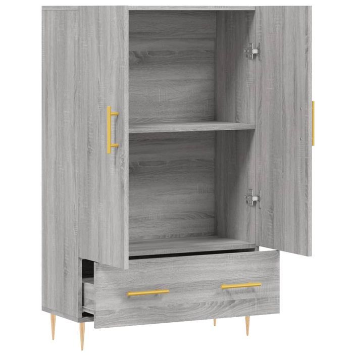 Buffet haut sonoma gris 69,5x31x115 cm bois d'ingénierie - Photo n°5