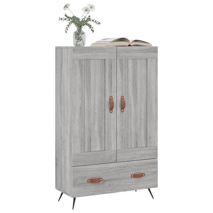 Buffet haut sonoma gris 69,5x31x115 cm bois d'ingénierie - Photo n°3