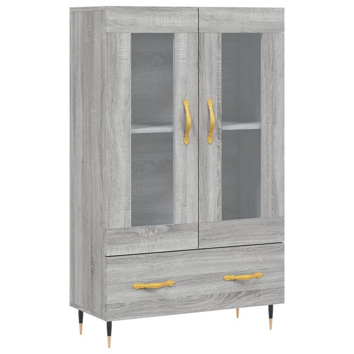 Buffet haut sonoma gris 69,5x31x115 cm bois d'ingénierie - Photo n°1