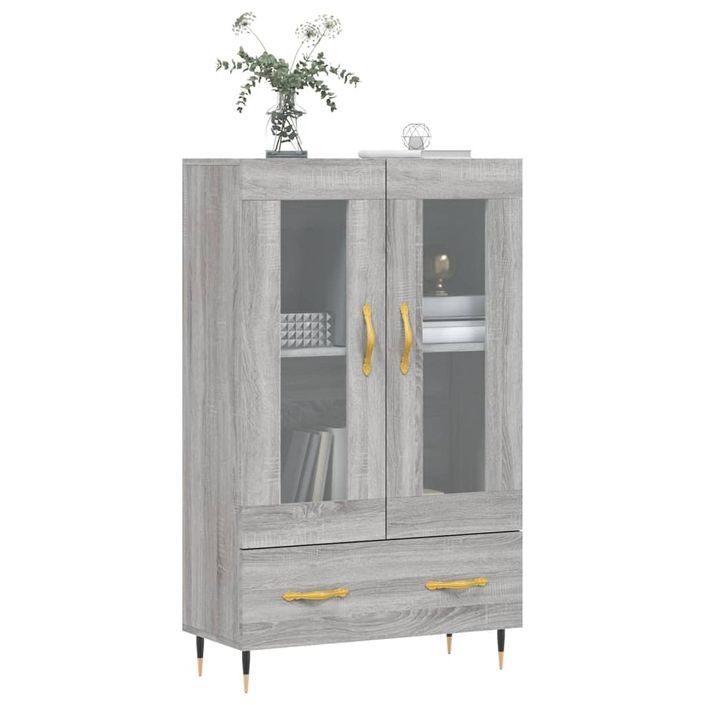 Buffet haut sonoma gris 69,5x31x115 cm bois d'ingénierie - Photo n°3