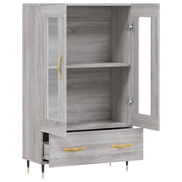 Buffet haut sonoma gris 69,5x31x115 cm bois d'ingénierie - Photo n°5