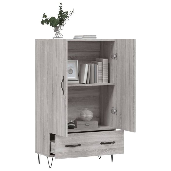 Buffet haut sonoma gris 69,5x31x115 cm bois d'ingénierie - Photo n°4