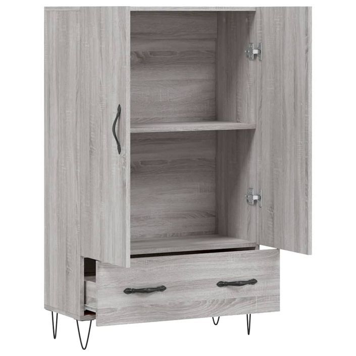 Buffet haut sonoma gris 69,5x31x115 cm bois d'ingénierie - Photo n°5