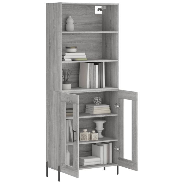 Buffet haut Sonoma gris 69,5x34x180 cm Bois d'ingénierie - Photo n°3