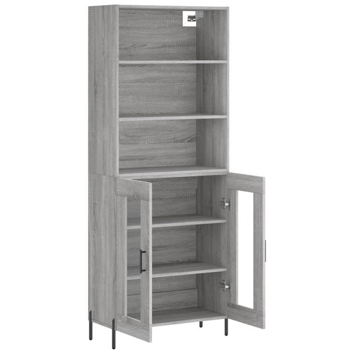 Buffet haut Sonoma gris 69,5x34x180 cm Bois d'ingénierie - Photo n°4