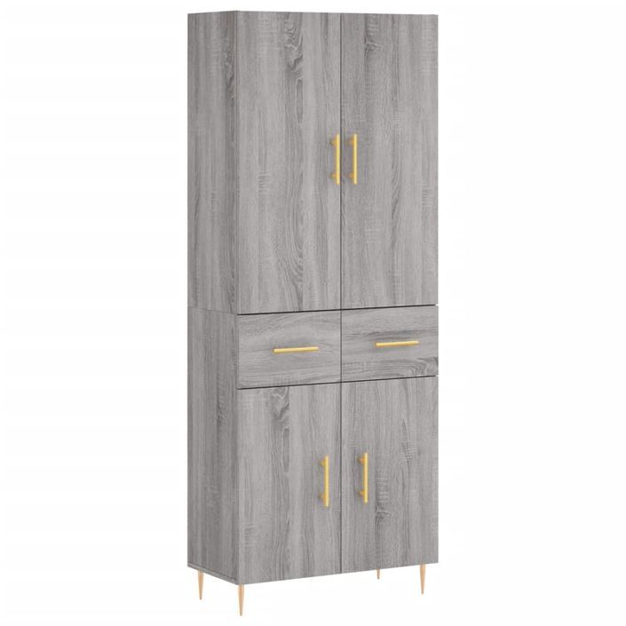 Buffet haut Sonoma gris 69,5x34x180 cm Bois d'ingénierie - Photo n°1